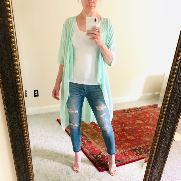 BNWOT S mint kimono cardigan lularoe Shirley - Picture 2 of 9